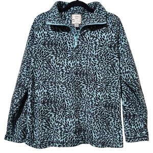Victory Outfitters Turquoise Animal Print Zip Pullover